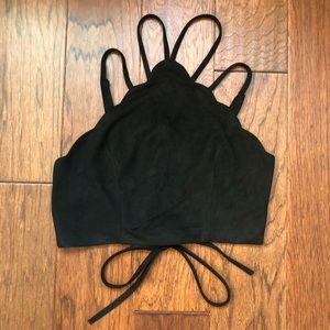 Peppermayo Black Strappy Crop Top